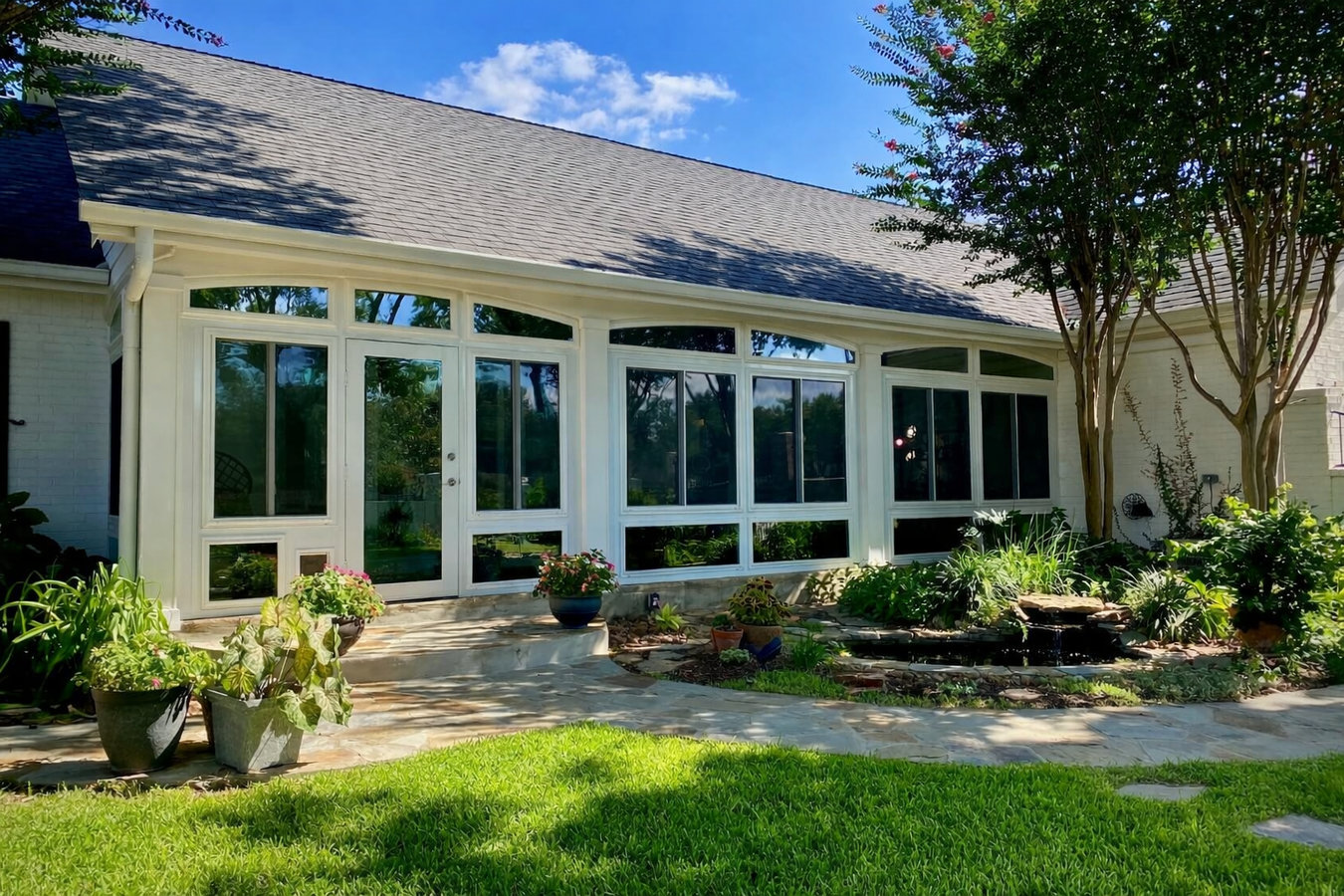 Patio-to-sunroom conversion